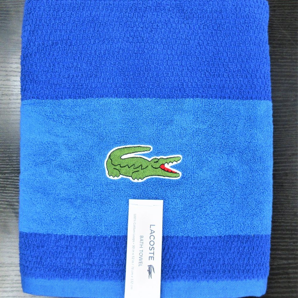 NEW! LACOSTE 100% COTTON BIG LOGO BATH TOWEL 30"x52"